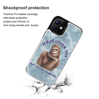 iPhone 12 Series cell phone, mobile phone flip case wallet- "Jesus Loves You..."