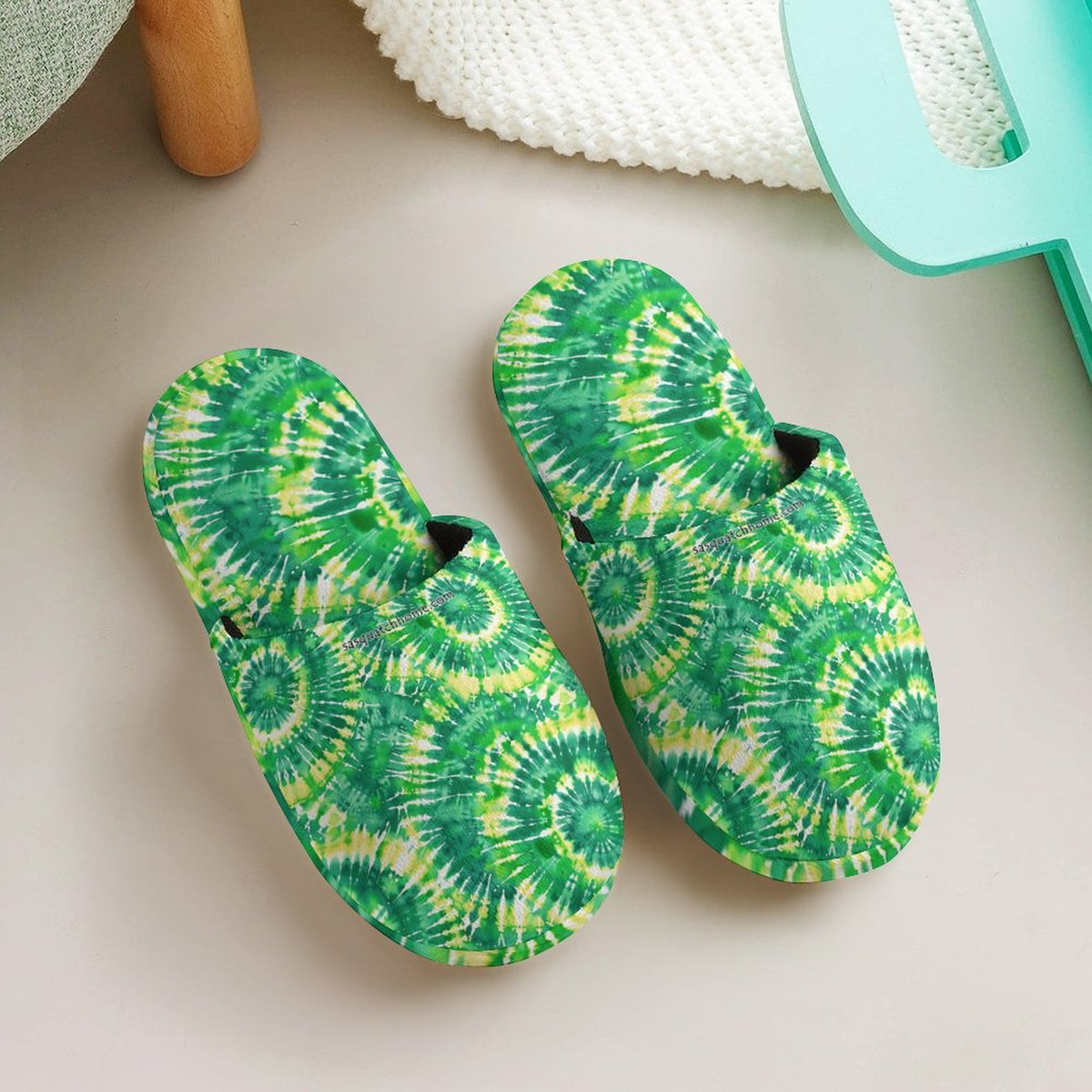 19 Tie Dye Designs, Children's Cotton Flannel Slippers