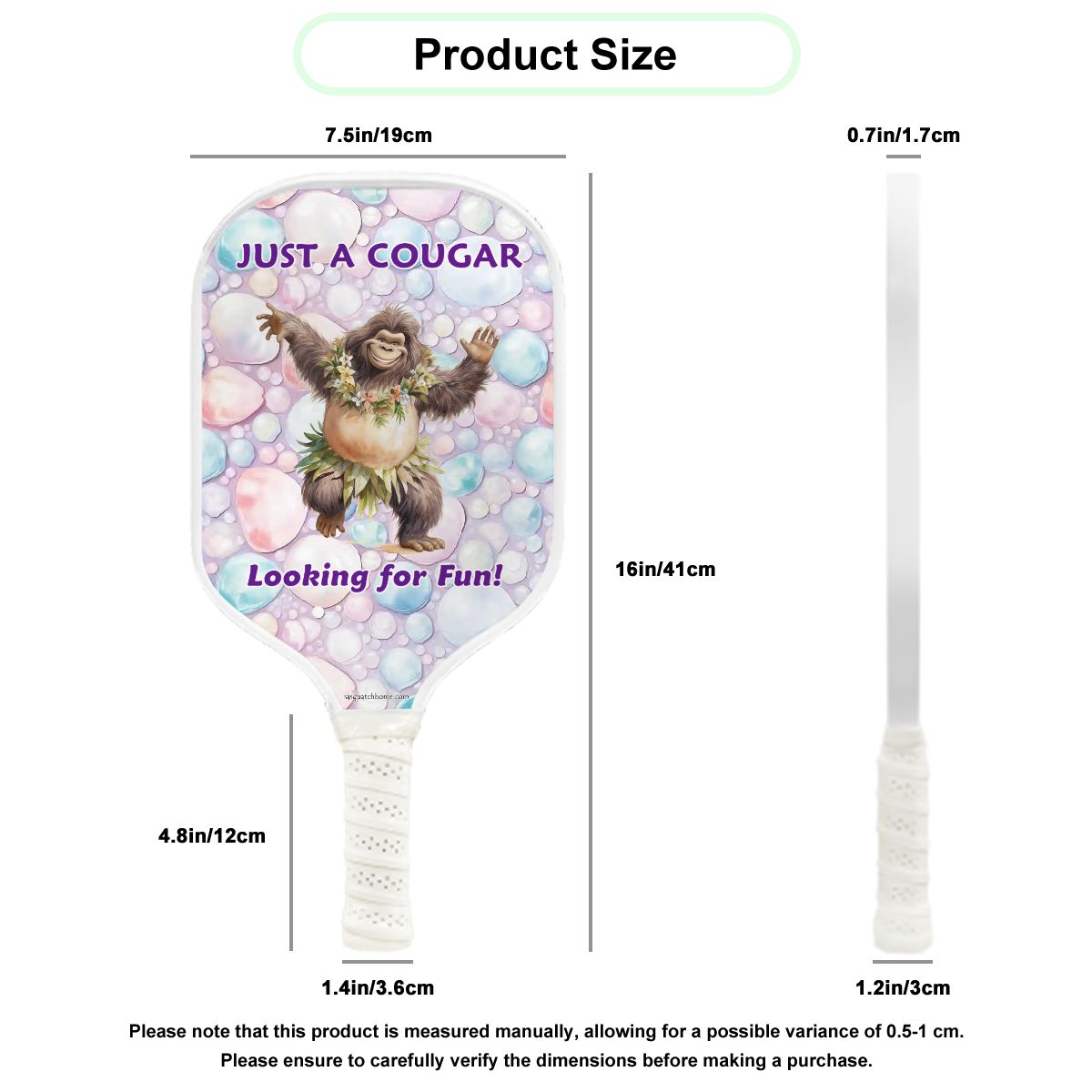 "Just A Cougar,." Pickleball Paddle