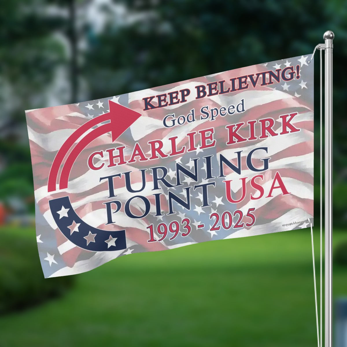 Charlie Kirk Memorial Flag, 3x5' Three-Layer Outdoor Double Sided Flag