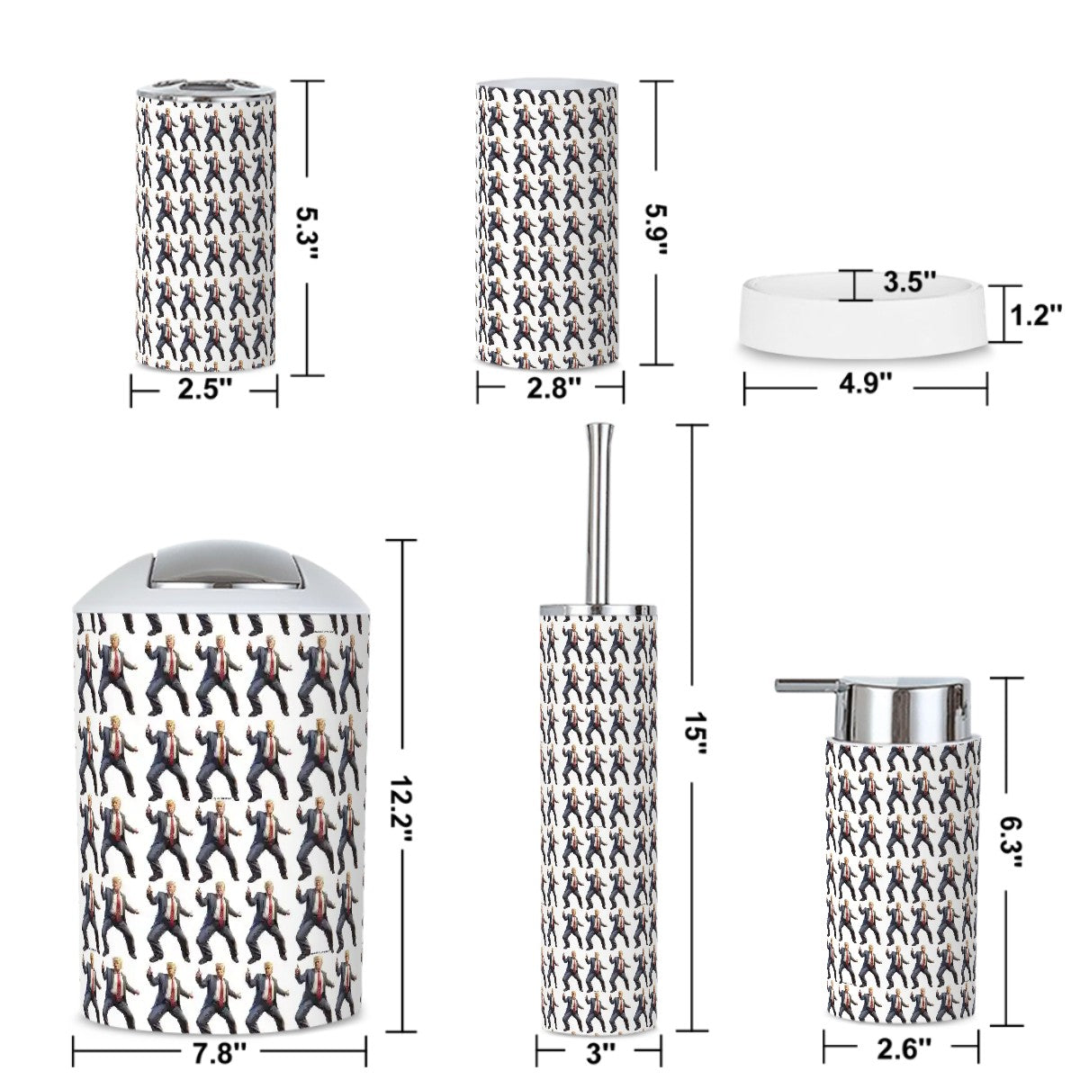 20 Donald Trump Designs - Bathroom Accessories Set 5 pcs