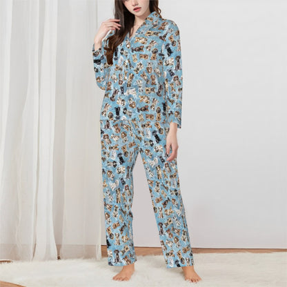 Animal  Themed Women’s Long Sleeved Pajama Set