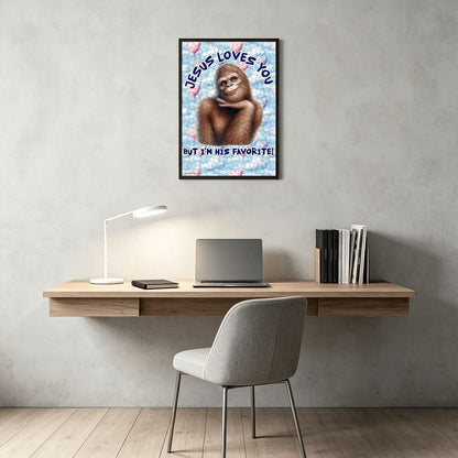 Sasquatch "Jesus loves you..." 300pcs Wooden Vertical Jigsaw Puzzle