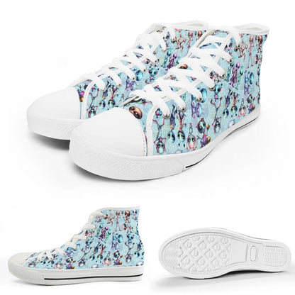 6 Alien Designs, Women's High Top Canvas Shoes