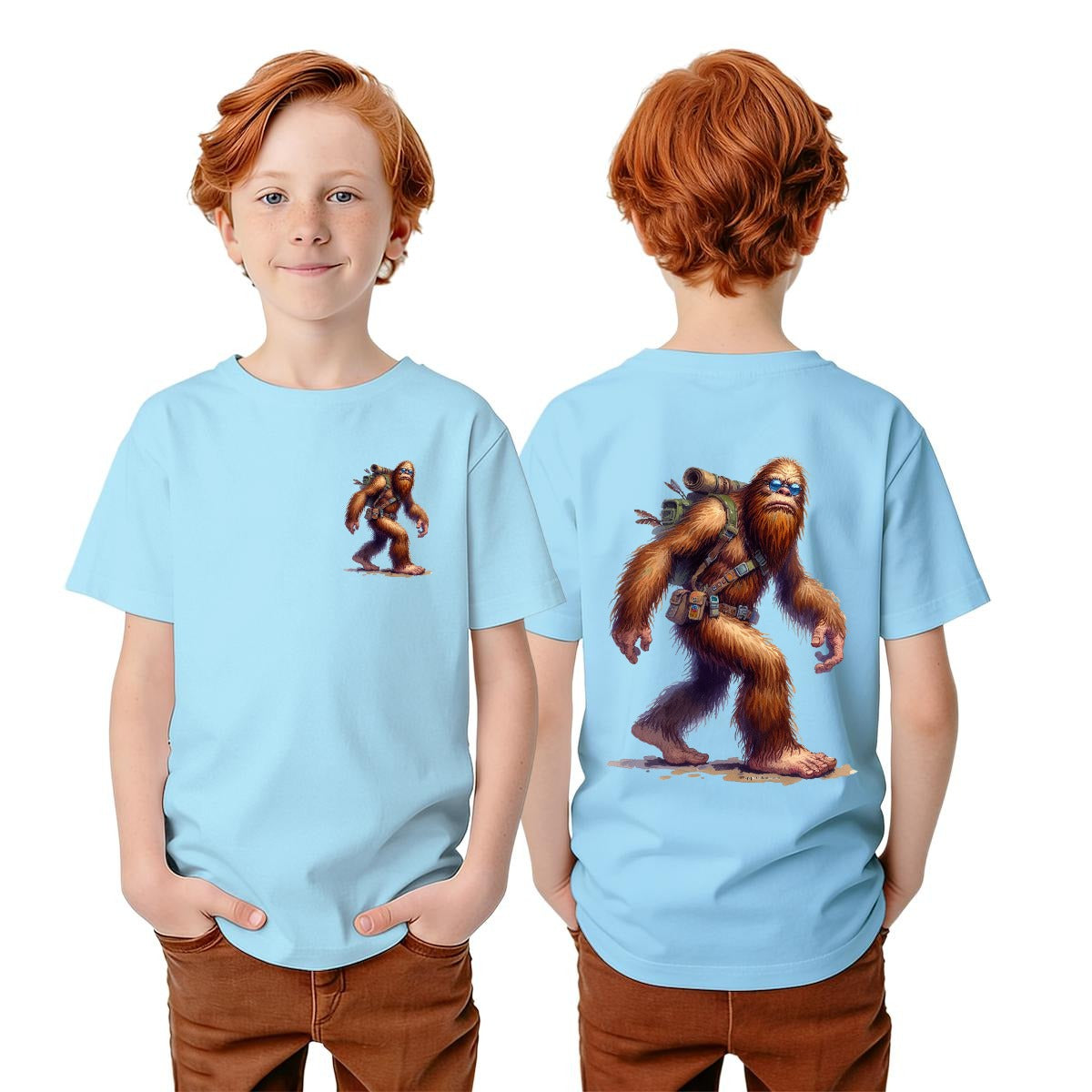 Bigfoot Sasquatch Designs, Kid’s Double Sided Gildan 5000B T Shirt
