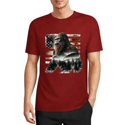Bigfoot - Sasquatch Scenery Cotton Unisex Long Sleeve T-shirt