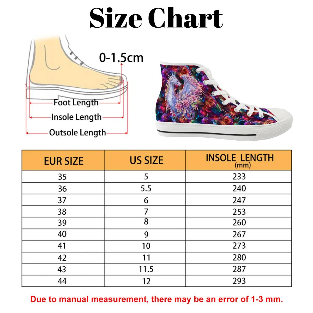 Floral Dragons, Women's High Top Canvas Shoes