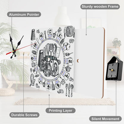 Cooking Square Wall Clock- Made in USA