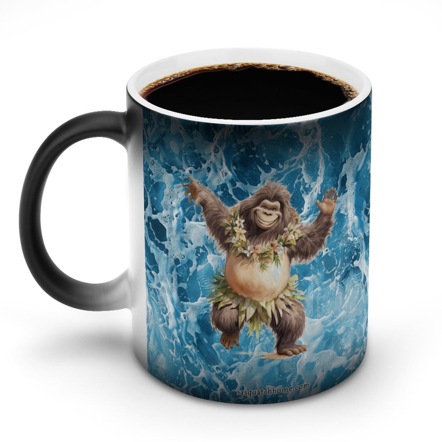 Sasquatch Hula On the Beach Color Changing Cup