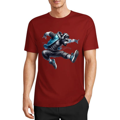 Bigfoot - Sasquatch Jumping Short Sleeve Cotton T-Shirt