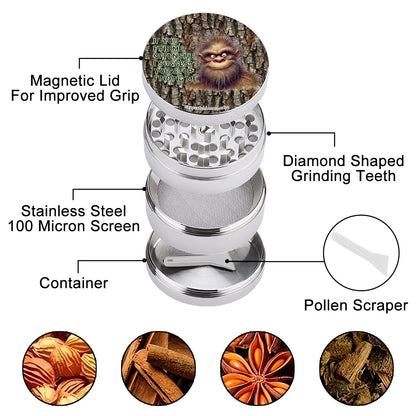 Sarcastic Sasquatch "If you find me offensive..." Herb & Ganja Grinder