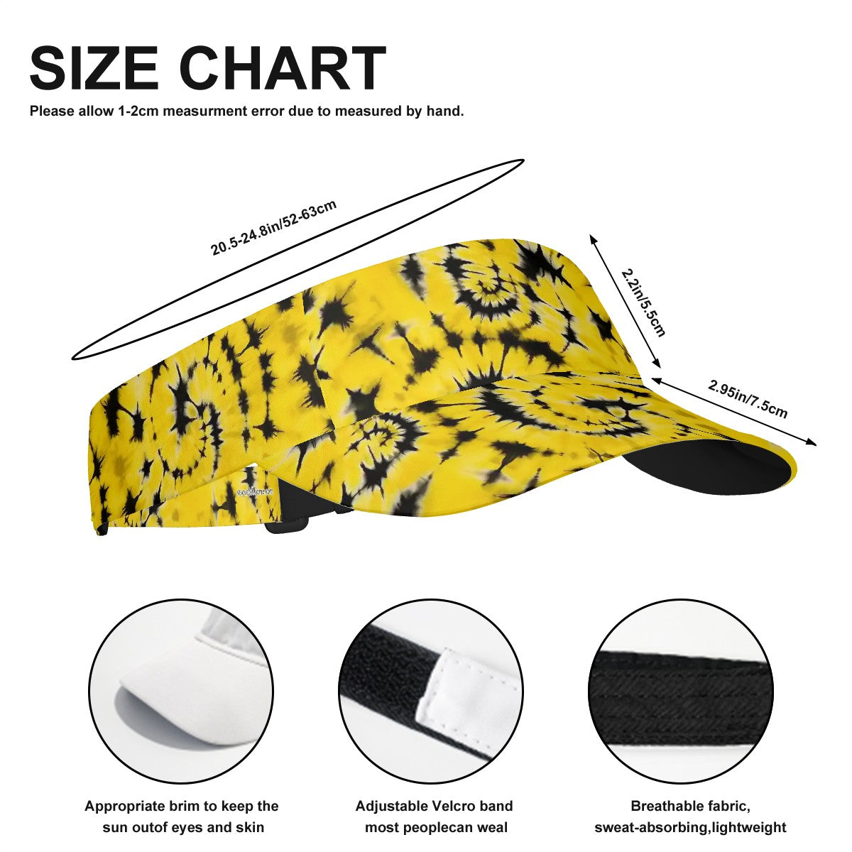 Sun Visor Hat Tie-Dye (19) Designs