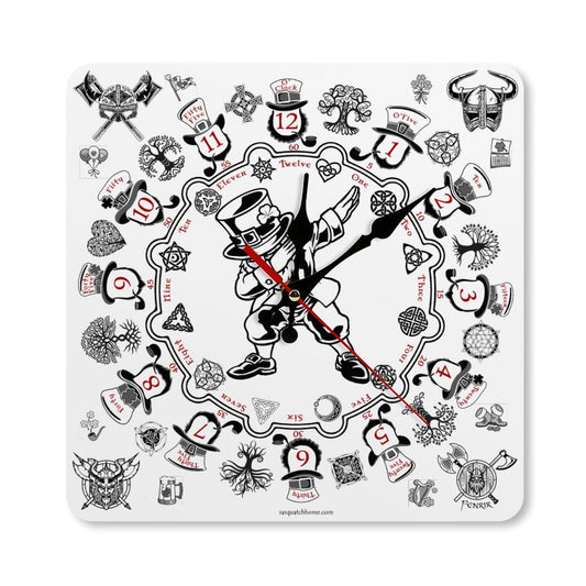Leprechaun Dab, Square Wall Clock- Made in USA