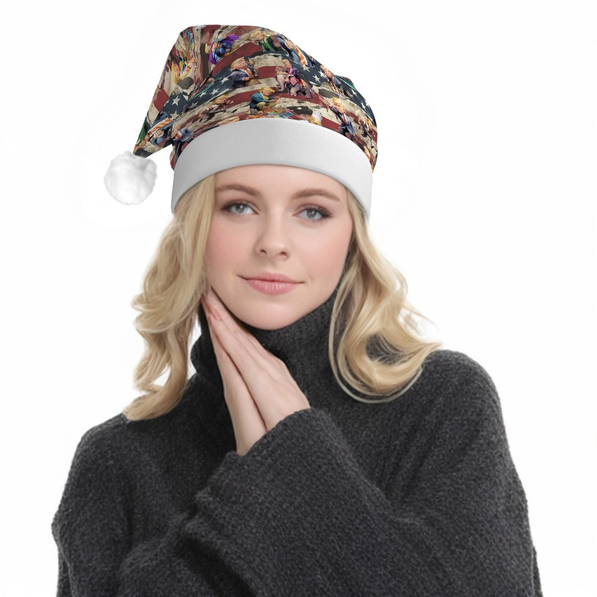 20 Donald Trump Designs, Adult Plush Santa Hat with Light