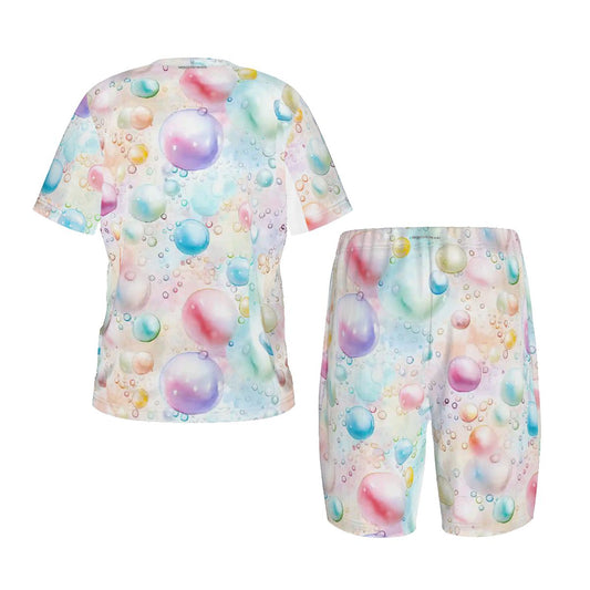 Children’s 2 Piece Short Pajama Set - Rainbow Unicorn Balloons