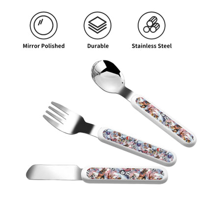 8 Patriot Designs, Animals, Kids Cutlery Set Straight Handle