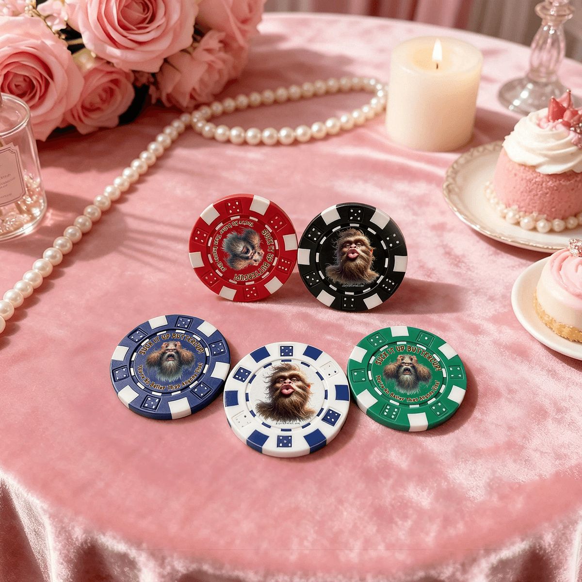 Sasquatch "Suck it up buttercup" 10 Piece Poker Chips Set