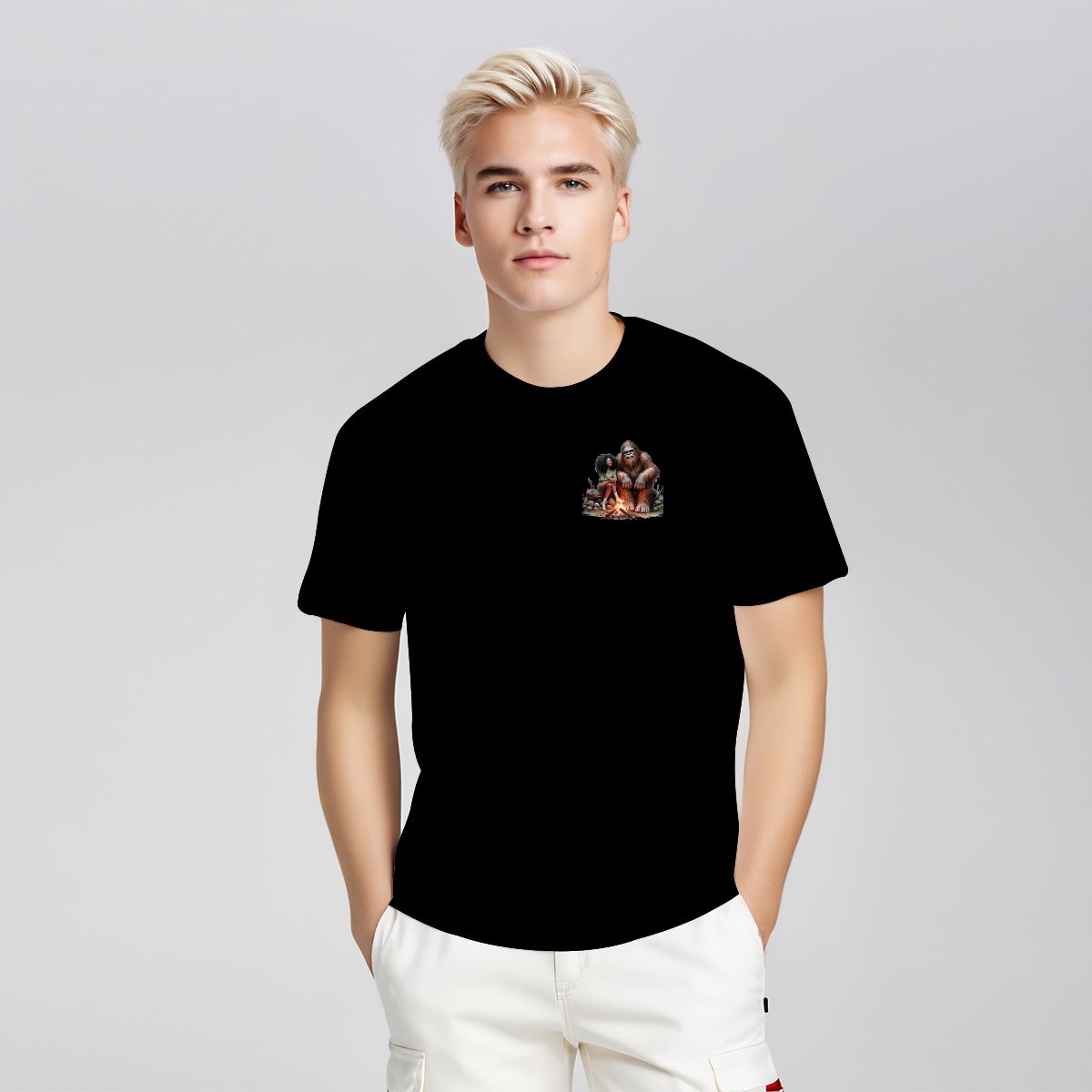 Sarcastic Sasquatch / Bigfoot Short Sleeve Cotton T-shirt , 180GSM