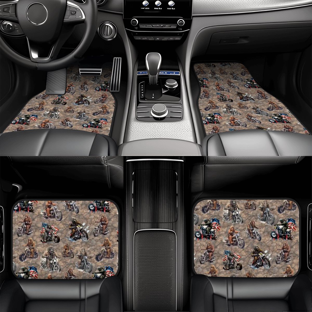 20 Sasquatch / Bigfoot Designs, 4 Piece Auto Floor Mats