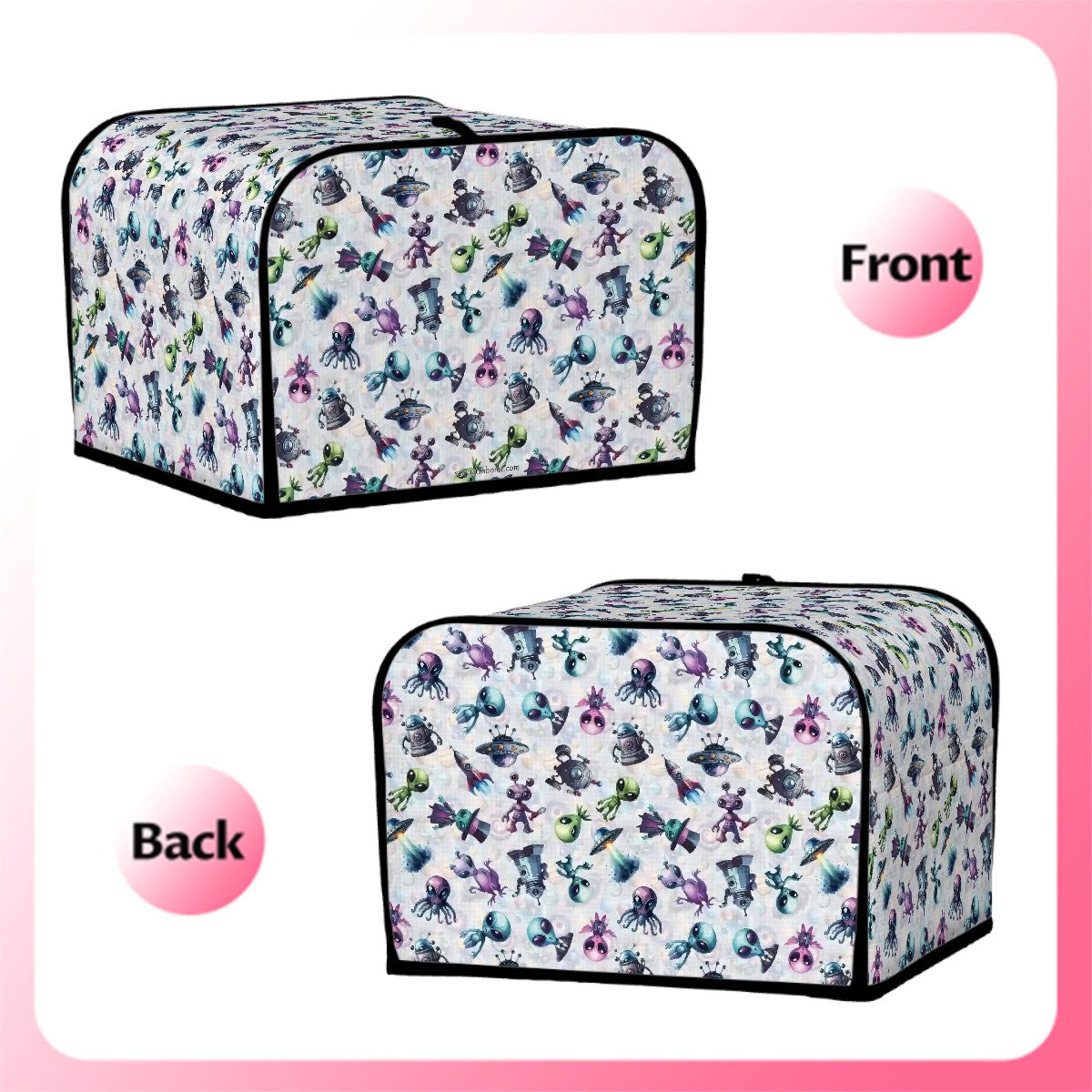 6 Alien Designs, 4 Slice Toaster Cover