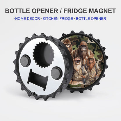 Bigfoot / Sasquatch Family, 3” Magnetic Can Opener / Coaster / Fridge Decor