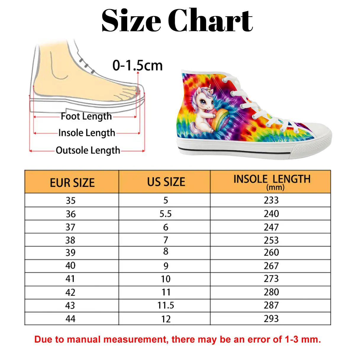 Unicorn on Tie Dye, Women’s High Top Canvas Shoes