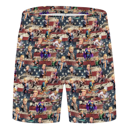 10 Donald Trump Designs, Men’s Polyester, pocketed, pajama Shorts