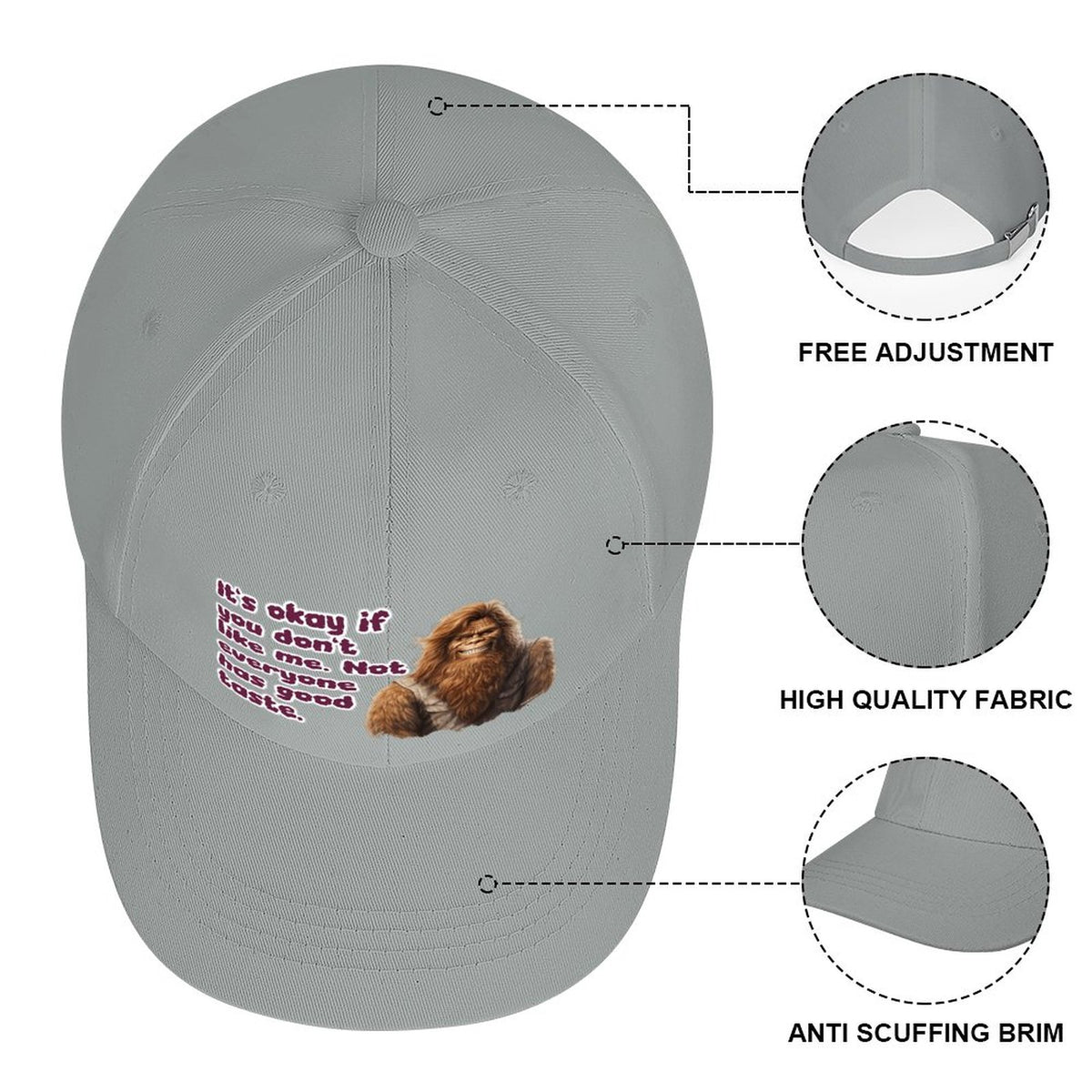 Bigfoot, Sasquatch "It's okay if..", Baseball Cap – 8 Colors