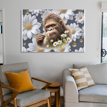 Sasquatch "Smell the Flowers" Hanging Poster (Horizontal 3:2)-12x18 inch/ 8x12 inch