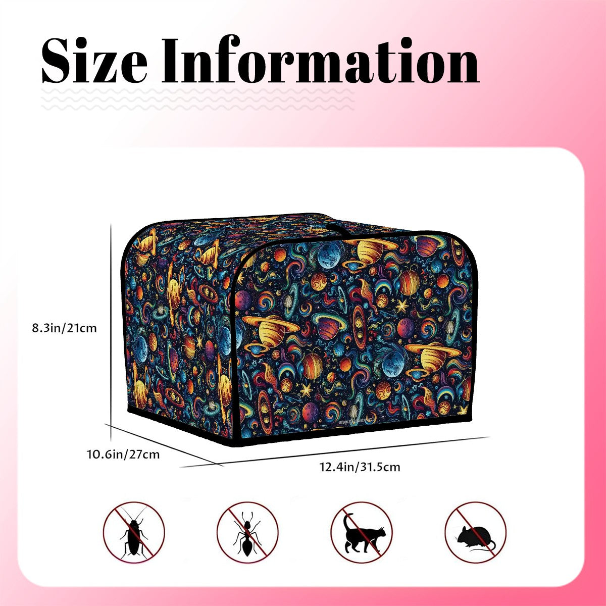 12 Galaxy Outer Space Designs, 4 Slice Toaster Cover