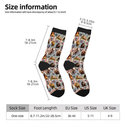 Bigfoot, Sasquatch 19 Designs - Polyester Crew Socks, Bigfoot Socks, Sasquatch Socks, Bigfoot Crew