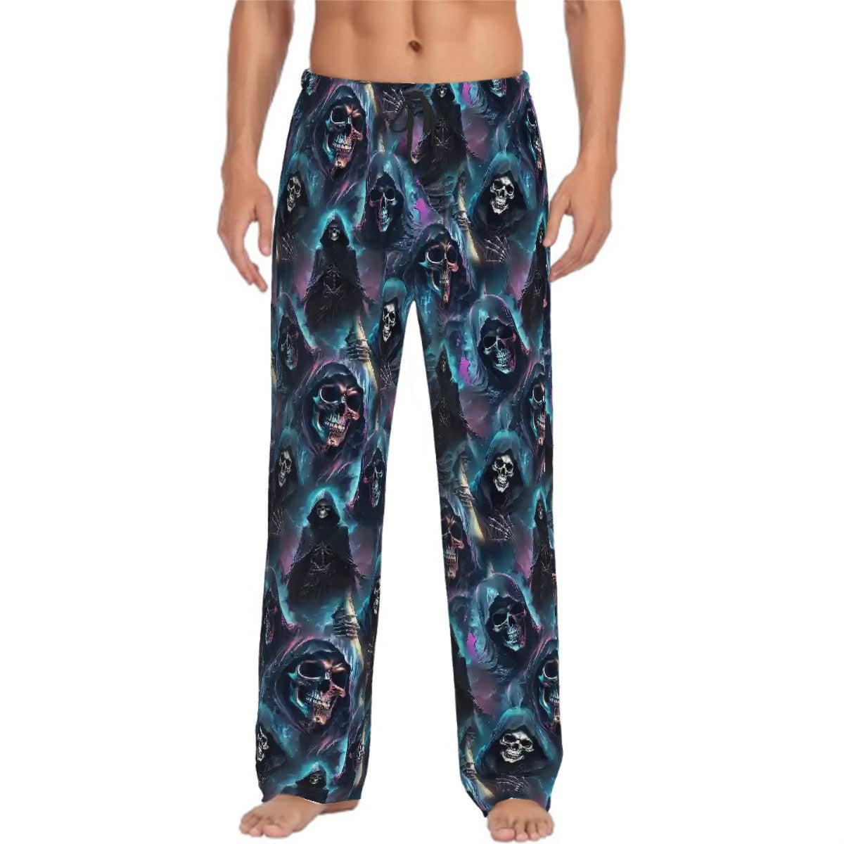Grim Reaper, Men’s Polyester, Drawstring, Pajama Pants