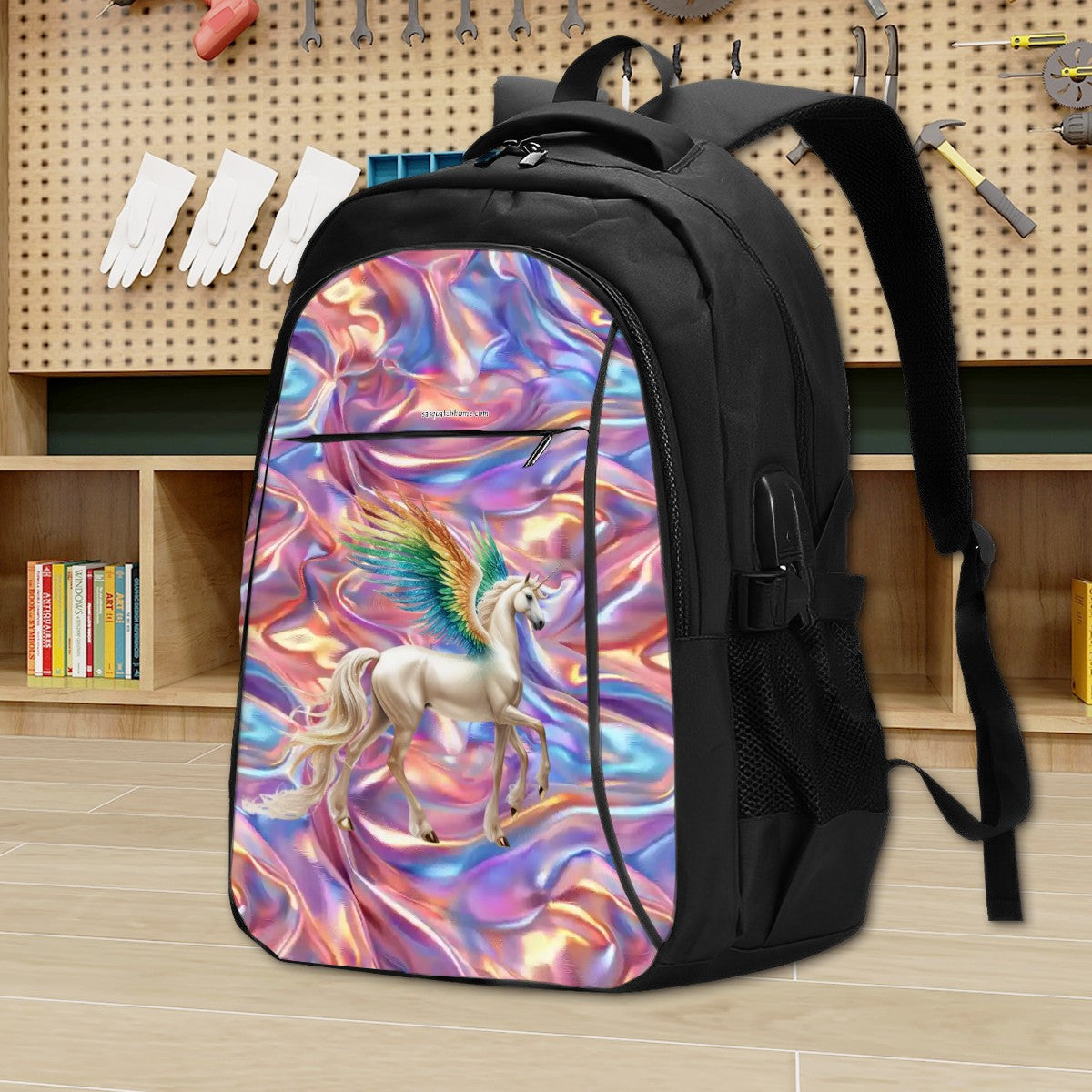 Pegicorn, Large Capacity, Oxford Travel, Laptop Bag with USB Charger