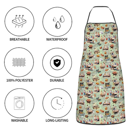 Waterproof apron with pockets - 20 Awesome Designs, Smurf, Dragon, Goth, Zombies, Alice in Wonderland + More