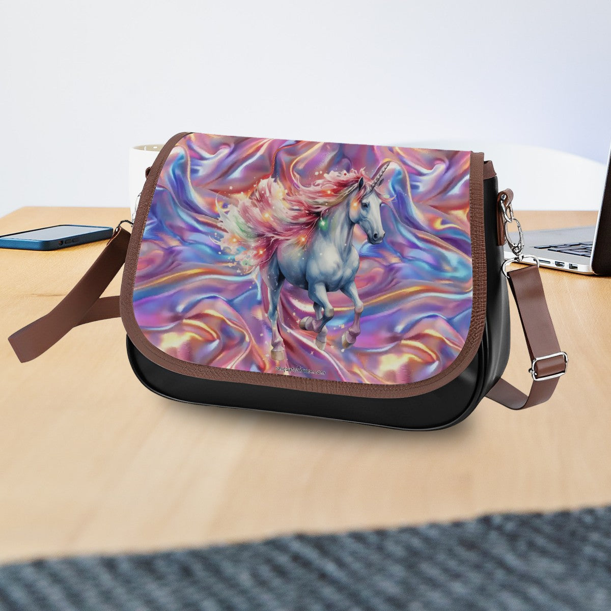 Unicorn, Leather Shoulder Bag / Purse