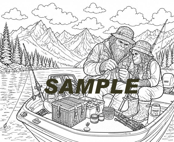 Sasquatch Coloring Book - Family Images- 16 images