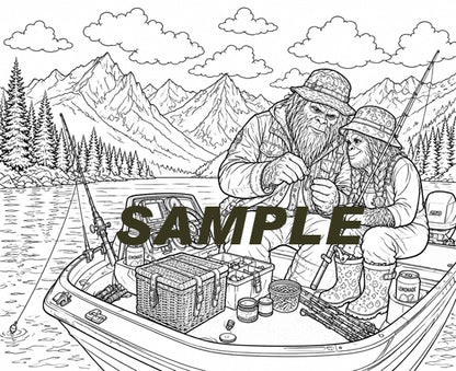 Sasquatch Coloring Book - Family Images- 16 images