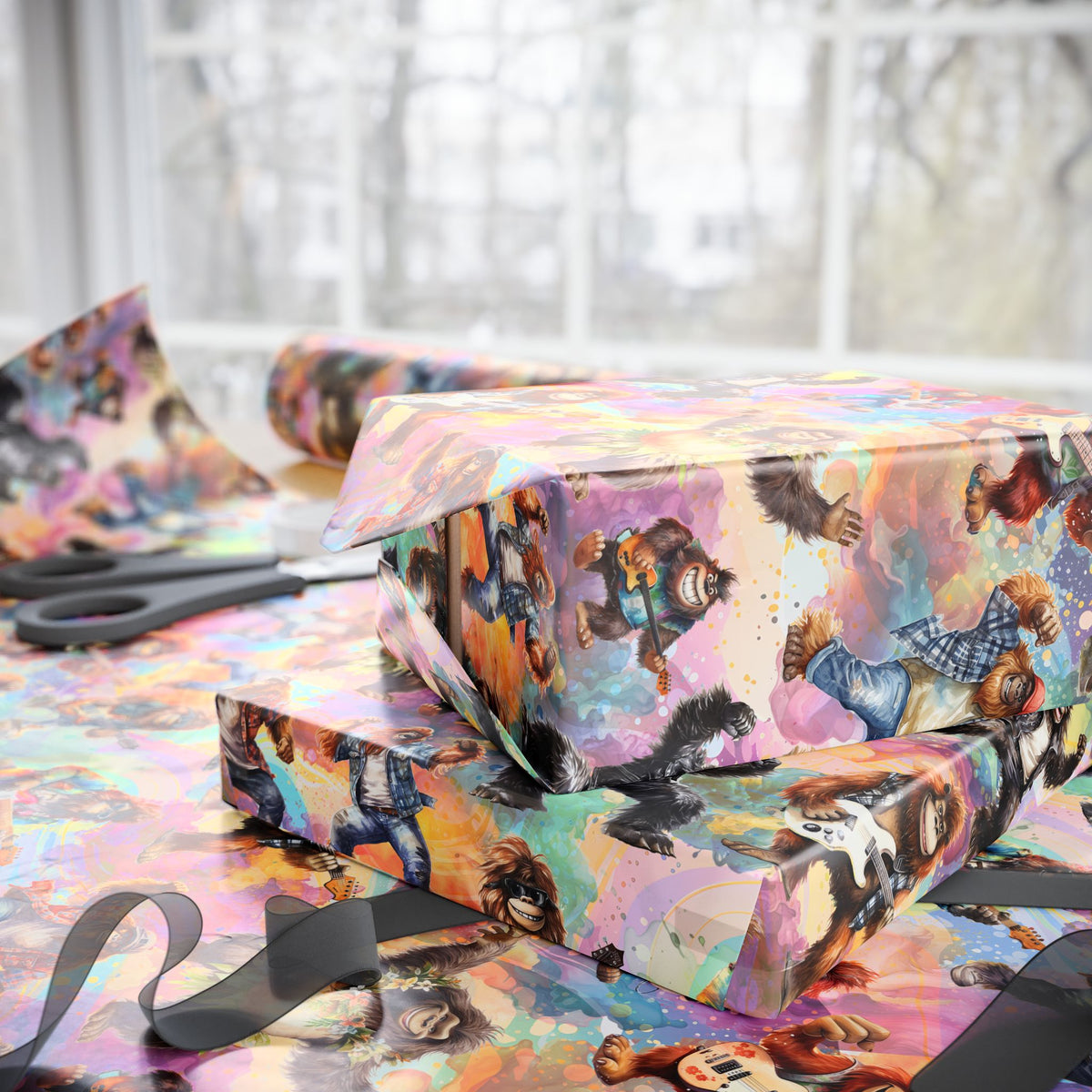 20# Bigfoot / Sasquatch Themed,  Wrapping Paper, Single Rolls Gift Wrap