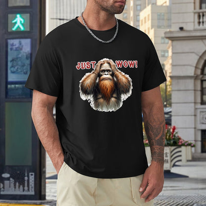 Sasquatch / Bigfoot "just Wow", Cotton Short Sleeve T-shirt