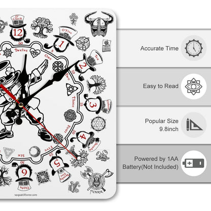 Leprechaun Dab, Square Wall Clock- Made in USA