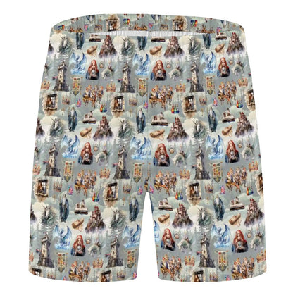 10 Cool Misc Designs, Men’s Polyester, pocketed, pajama Shorts