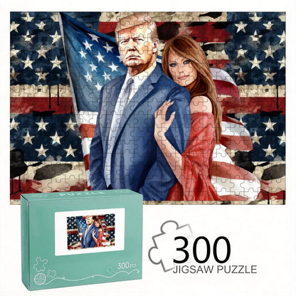 Donald & Melania Trump 300pcs Horizontal Wooden Jigsaw Puzzles