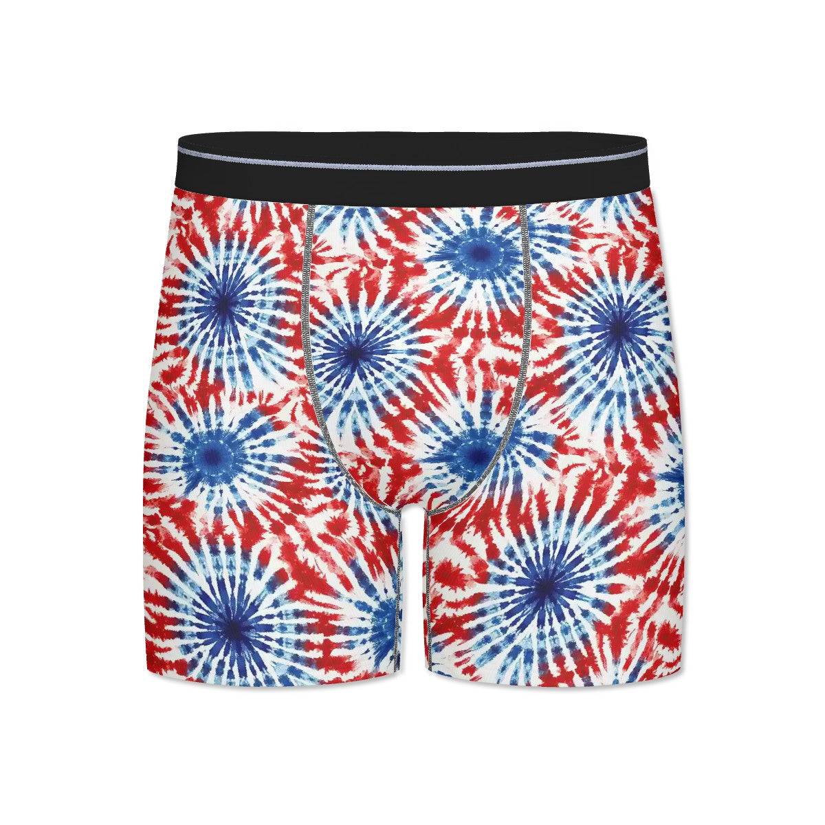 Tie-Dye Themed Men's Silky Polyester Extended Boxer Briefs Underwear