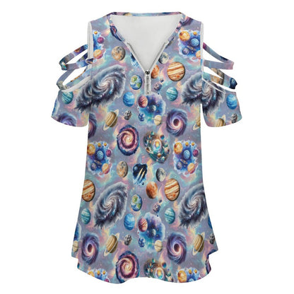 20 Awesome Misc Designs, Women's Zipper T-Shirts
