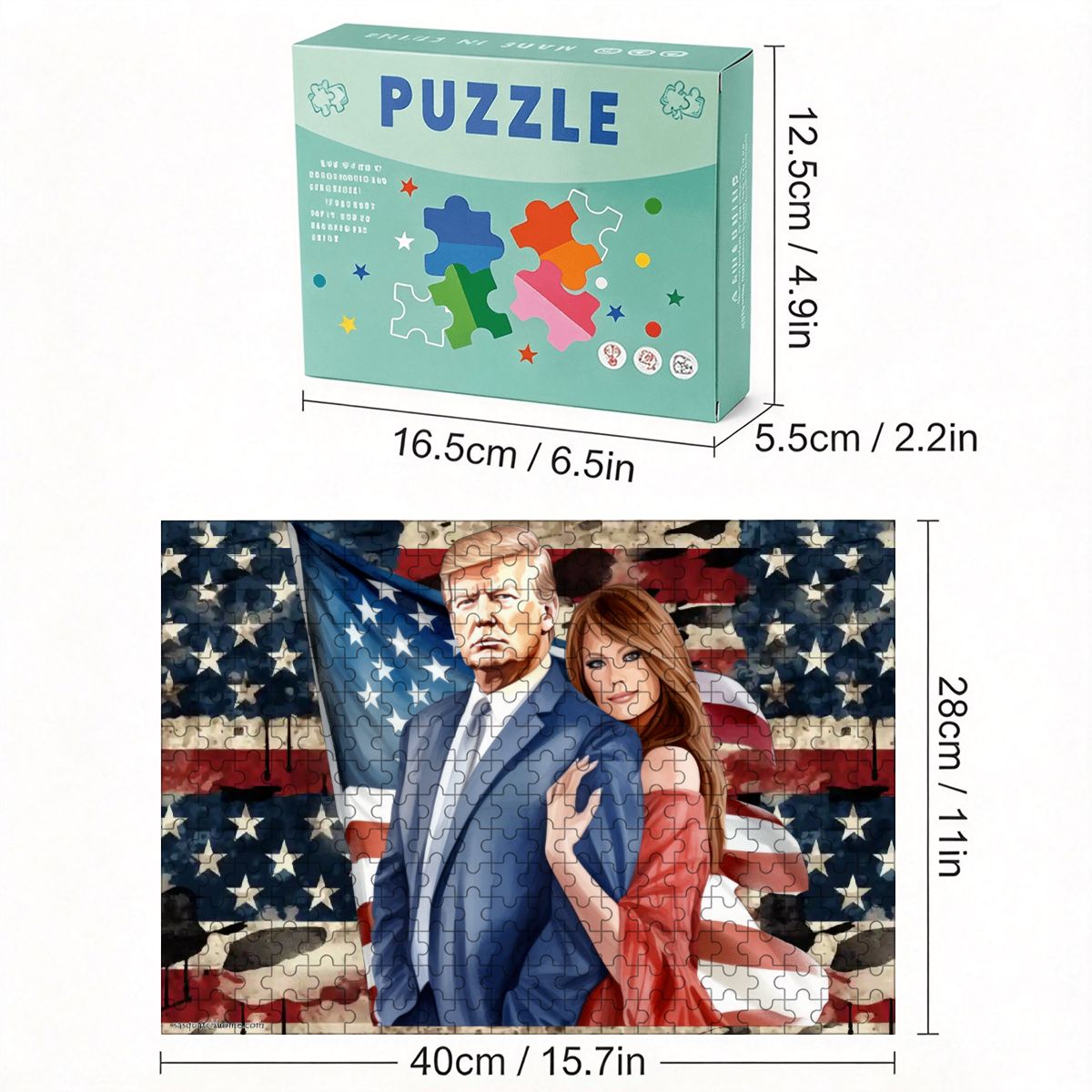Donald & Melania Trump 300pcs Horizontal Wooden Jigsaw Puzzles