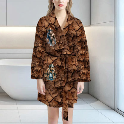 Cowboy Bigfoot Sasquatch Women’s Bath Robe 33.5” Long