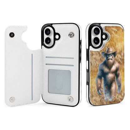 Cowboy Sasquatch / Bigfoot Cowboy, iPhone 16 Faux Leather Wallet Case