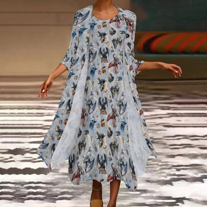 10 Misc Designs Women’s Long Dress with Cardigan