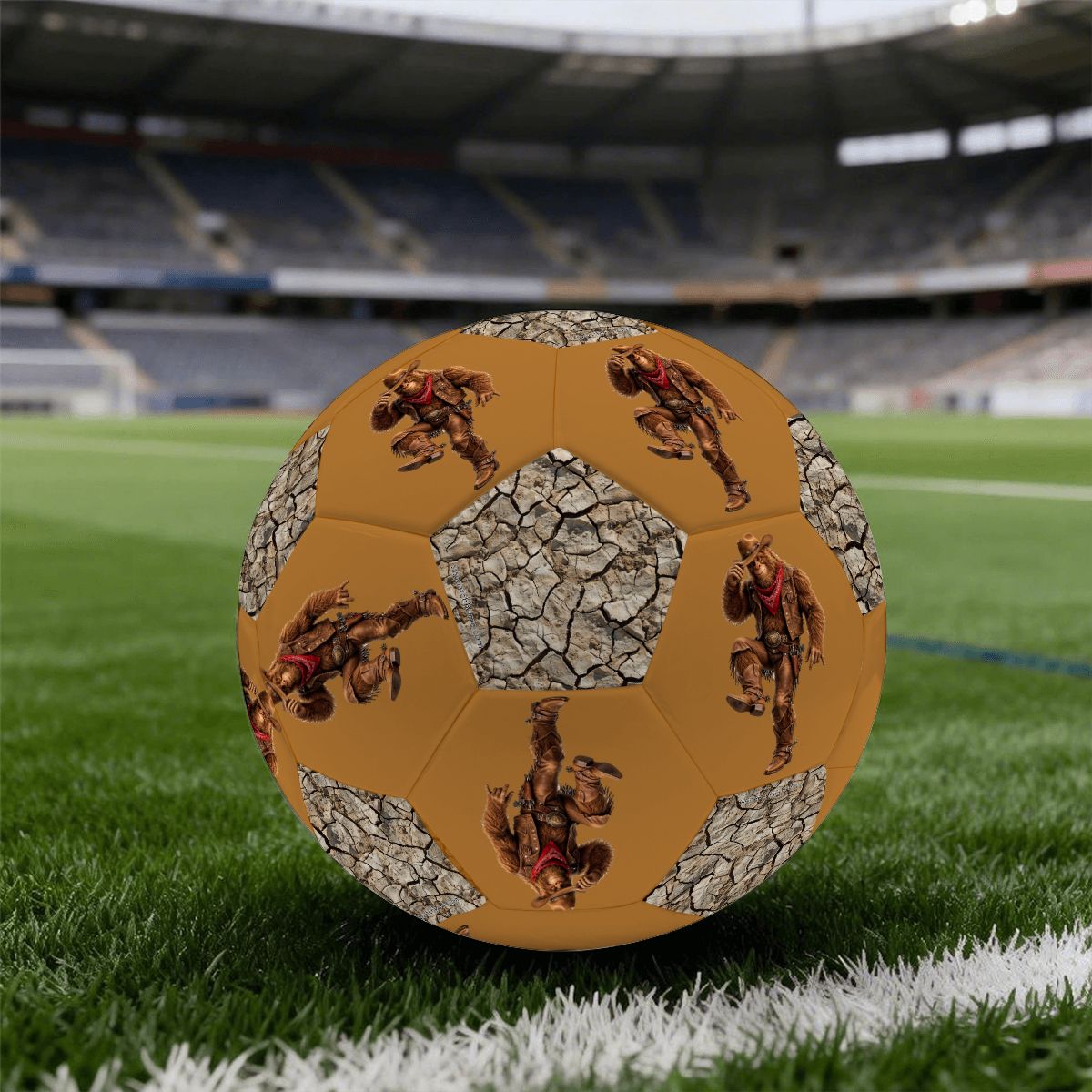 8.5 Inch Training Soccer Ball, Cowboy Sasquatch Bigfoot