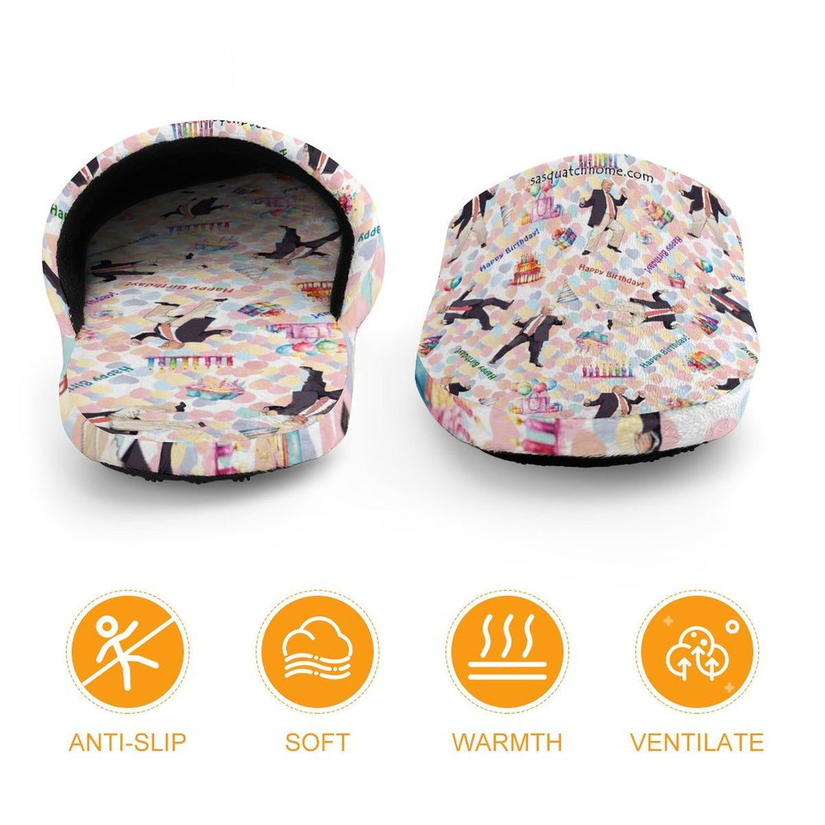 20 Trump Designs, Children's Cotton Flannel Slippers